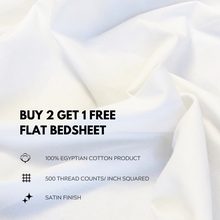 Load image into Gallery viewer, Buy 2 Get 1 Free | CLASSIC White Flat Bed Sheet 500TC