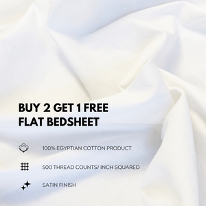 Buy 2 Get 1 Free | CLASSIC White Flat Bed Sheet 500TC
