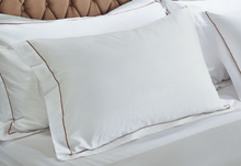 Load image into Gallery viewer, White Pillowcase with Marine Line 500TC