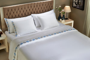 White Duvet Cover with Embroidery (Customizable)