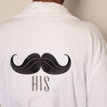Load image into Gallery viewer, “Mustache + His” Embroidery Luxury Hotel Bathrobe