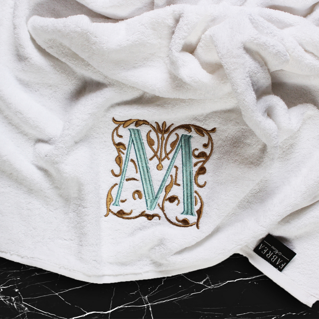 Towel with Royal Letter Embroidery