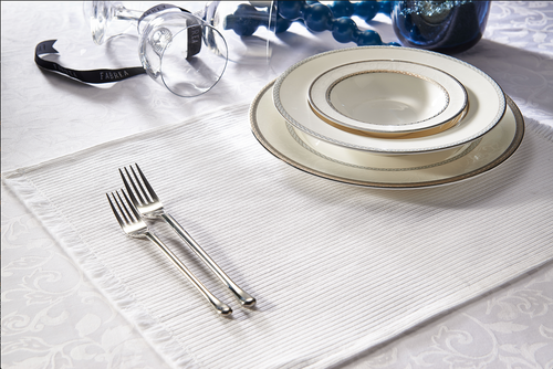 Pair of White Ribbed Placemats