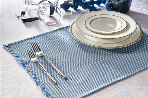 Pair of Blue Ribbed Placemats