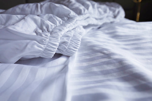 HOTEL STRIPES | White Fitted Bed Sheet 500TC